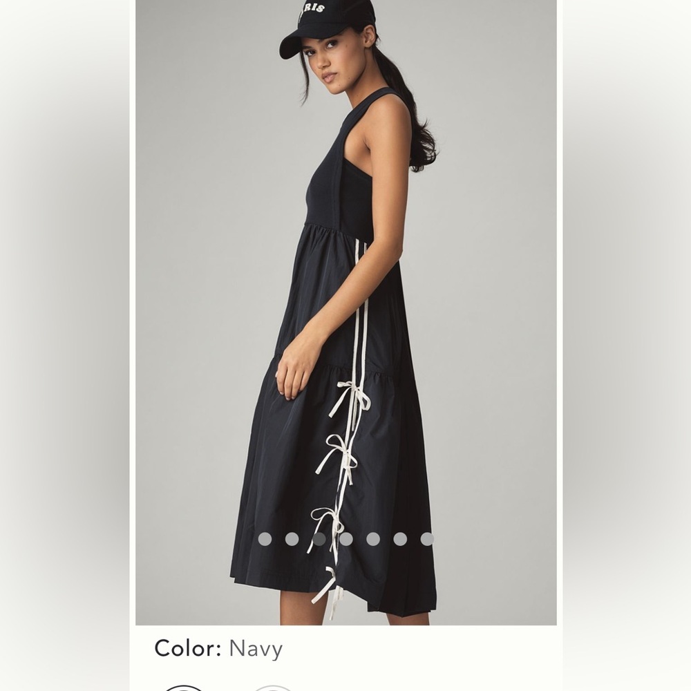 Daily Practice Bowline Midi Navy Sleeveless Dress Small Sold Out Anthropologie